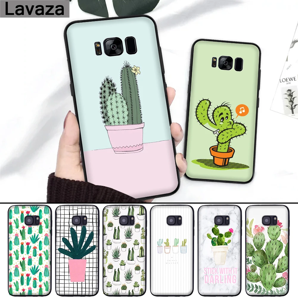 

Lavaza Candy Color Art Cactus Plant Silicone Case for Samsung S6 Edge S7 S8 Plus S9 S10 Note 8 9 10 M10 M20 M30 M40