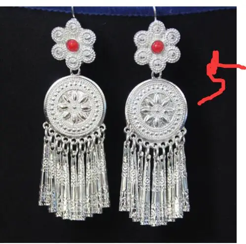 

XIA Select colour and style The New Earrings National style Long section tassel Jewelry Stage wind