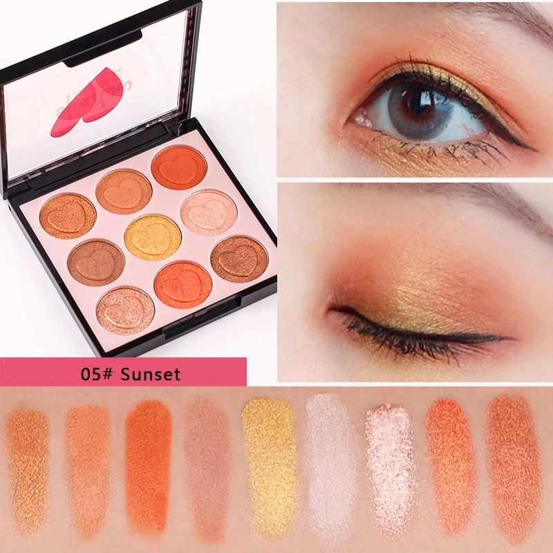 

HOLD LIVE Matte Eyeshadow Palette Makeup Mermaid Peach Color Eye Shadow Make-up 9 Colors Nude Glitter Shimmer Pigment Eyeshadows