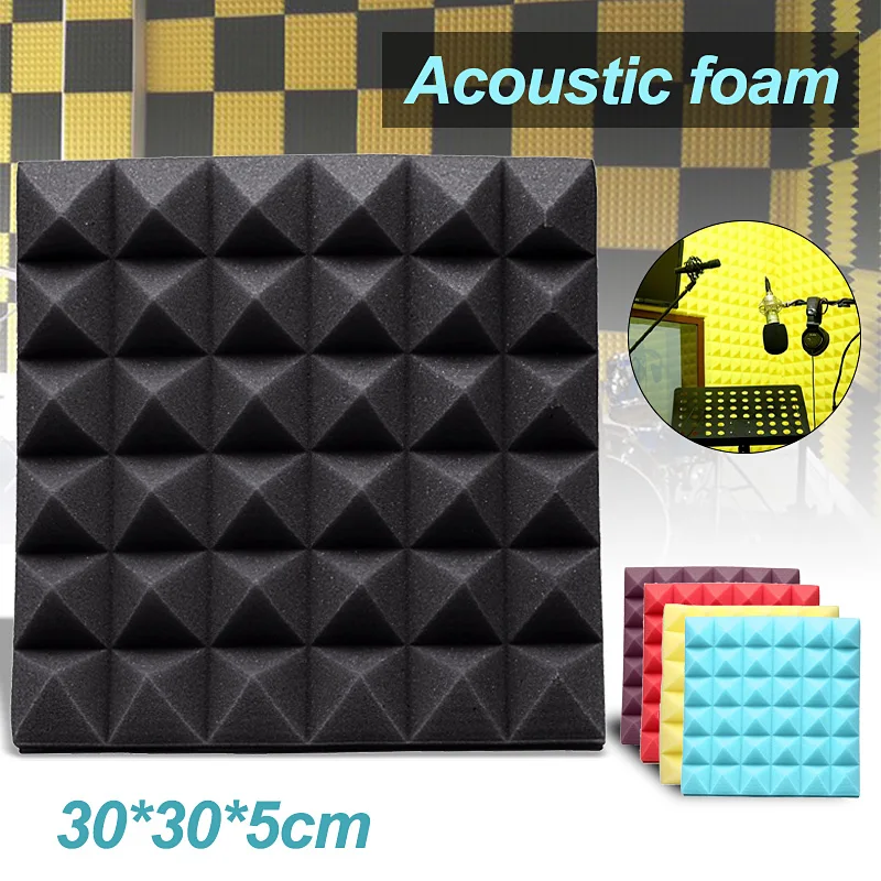 

6pcs/Set 30*30*5cm Soundproofing Foam Acoustic Foam Sound Treatment Studio Room Absorption Wedge Tiles Polyurethane foam