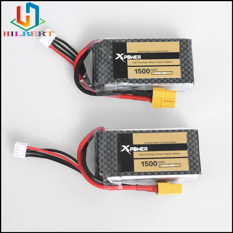 2 шт. литий полимерный аккумулятор Xpower 11 1 В 1500 мАч 3S 40C Max 60C XT60/TPlug для
