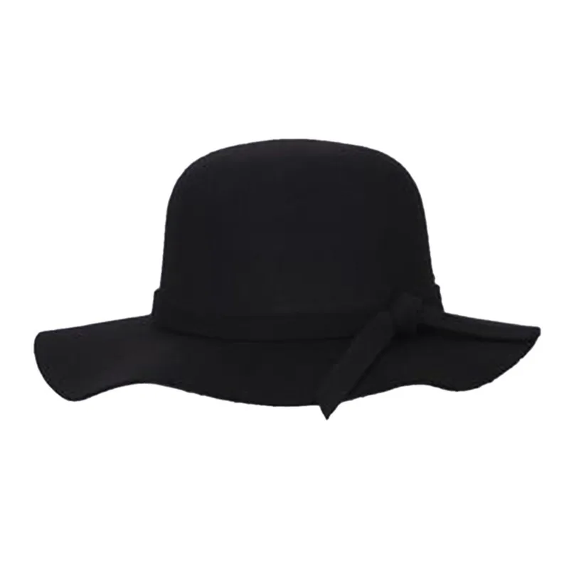 ГОРЯЧАЯ! Стильные Дети Девушки Ретро Felt Bowler Floppy Cap Cloche Hat