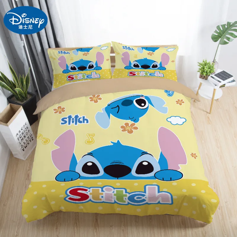 

Disney Cute stitch bedding set 3 pcs single double twin full queen king size cartoon girls bed cover pillow cases room decor