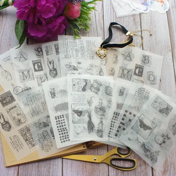 

16 Sheets/lot 12*17cm DIY Spirit of Industrial Age Pattern Paper Sticker Wrapping Creative Paper Craft Background Scrapbooking