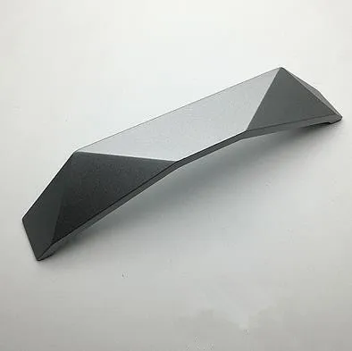 Дизайн, Цинковое отверстие для отверстия 32 мм до 192 мм, ручка для шкафа из сплава, черный, серебристый, античная латунь, ручка для ящика - Цвет: Matt Silver
