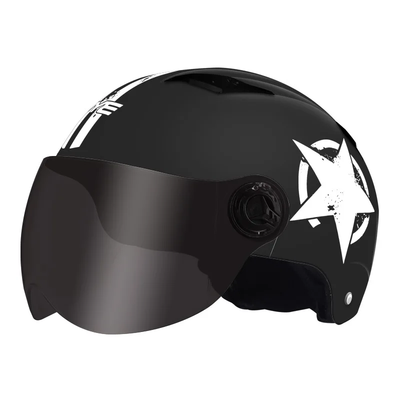 

Motorcycle Helmet Half Open Face Protection Gear Head Helmets Unisex Adjustable Size Five-pointed Star Summer Cap C8