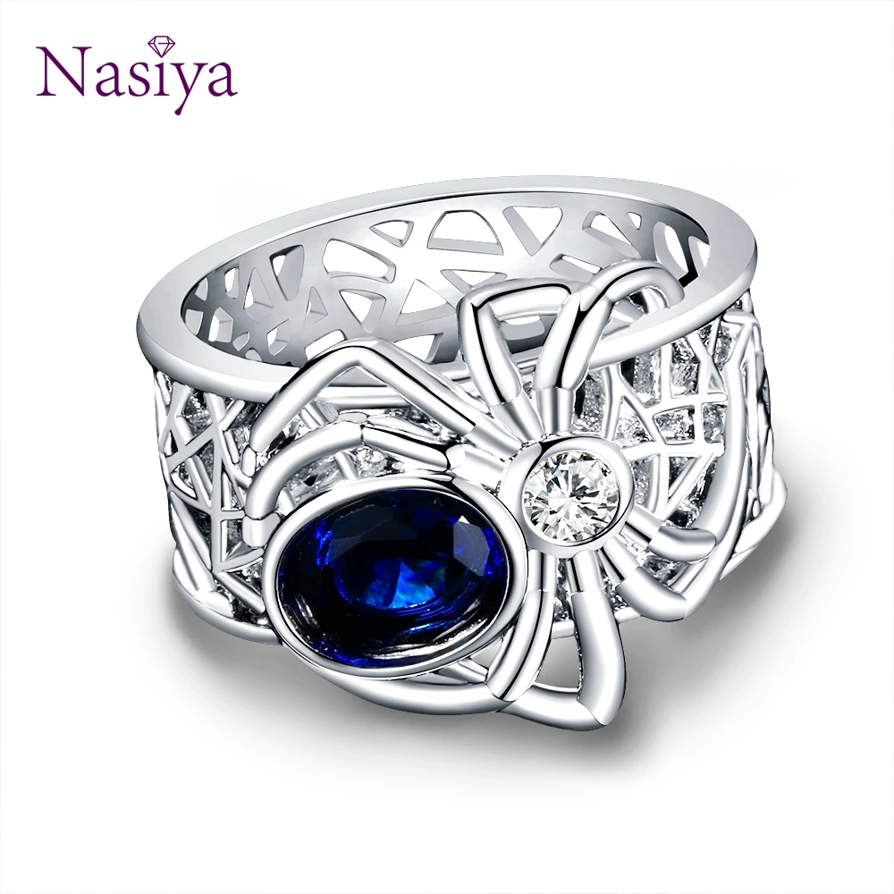 New Arrival Spider Silver Jewelry Rings High Quality Sapphire Gemstones Punk Party Ring For Women Men's Jewerly Wholesale Gift New Arrival Spider Silver Jewelry Rings High Quality Sapphire Gemstones Punk Party Ring For Women Men's Jewerly Wholesale Gift