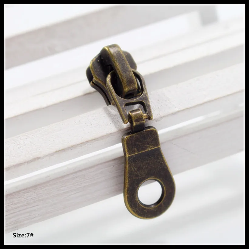 7 Wholesale 10pcs Zipper coppery Bronze Metal Zipper Pulls zipper Head