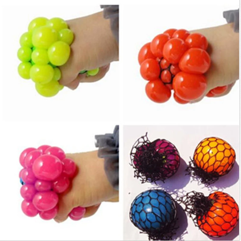 Cute Anti Stress Face Reliever Grape Ball Autism Mood Squeeze Relief Healthy Toy