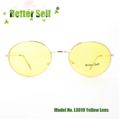 Yellow Lens Металлические круглые очки, оптические оправы, очки для женщин и мужчин, можно сделать близорукость, лучше, есть, L3019, полная оправа - Цвет оправы: Yellow Lens