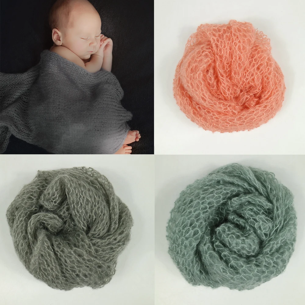 

D&J 3pcs Pack 60*30cm Soft Mohair Wraps Newborn Photography Prop Baby Photo Fotografia Newborn Photo Accessories for Photography