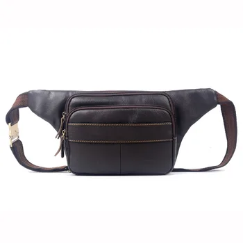 

Genuine leather big capacity messenger bags for men single shoulder bag fanny pack male waist bag strap cowhide men's handbags