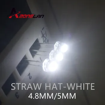 

500PCS/LOT 5mm straw hat LED lamp beads. White hair. Highlight big chip light-emitting diodes