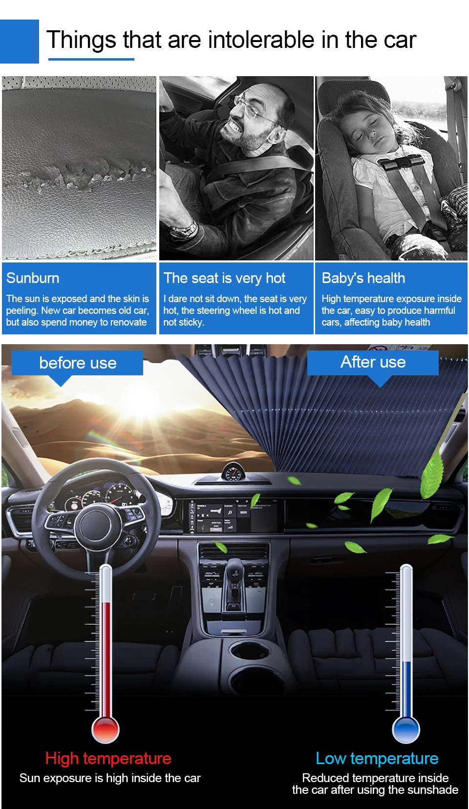 retractable windshield sun shade
