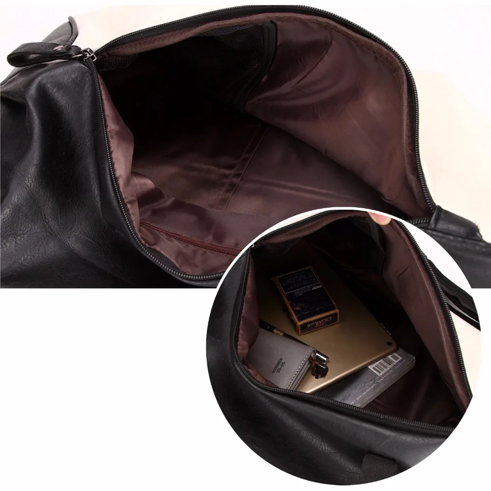 VICUNA POLO Dumpling Shape Patchwork Color Preppy Style Leather Backpack For Men Trendy School Men's Travel Backpack Man Bag