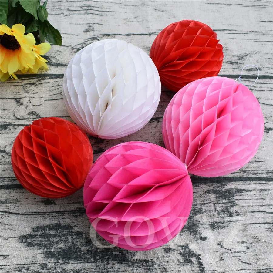 

5pcs/lot 6"(15cm) Decorative Tissue Paper Honeycomb Balls Flower Pastel Birthday Baby Shower Wedding Holiday Party Decorations