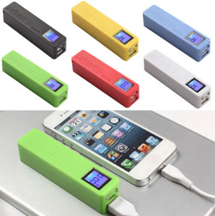 

2600mAh Power DIY Box Case for Cell Phone Battery USB Bank New Kit Charger USB LCD Power Bank Battery Charger Box Random Color
