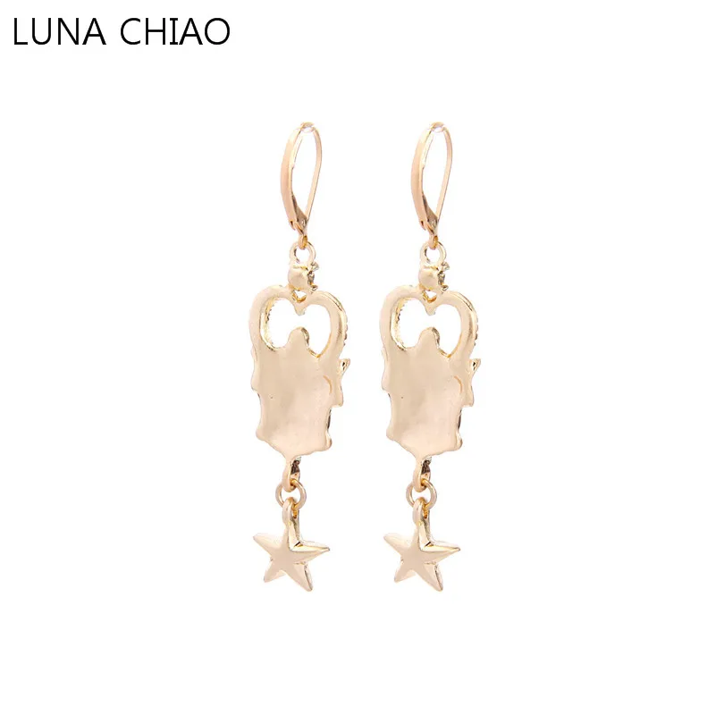 Luna Чао цинковый сплав &quotХрустальная Звезда Сердце Boho Oorbellen Вешалки кулон Для
