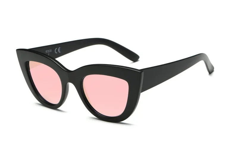 Солнцезащитные очки женские аксессуары CatEye стиль фирменный дизайн Модные оттенки черный пластик UV400 Солнцезащитные очки oculos de sol SOJOS - Цвет линз: JTP2939C7