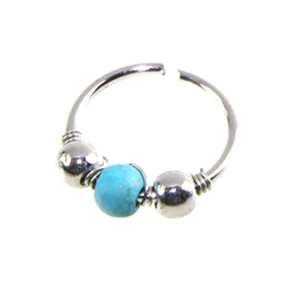 

6mm/ 8mm/10mm Colorful FakeHoop Pine Stone Nose Ring Goth Punk Lip Ear Nose Clip Body Jewelry