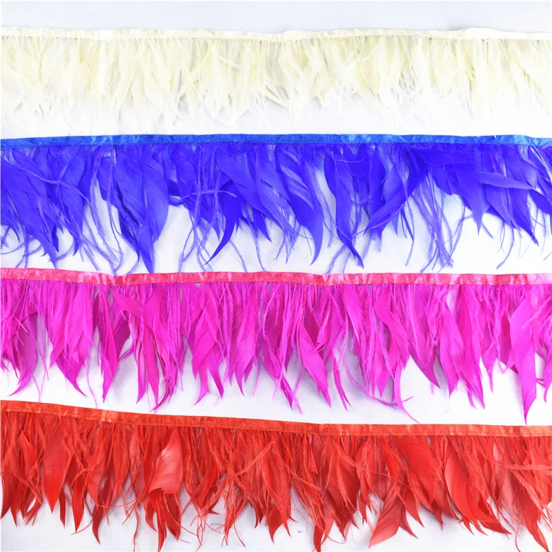 

2Meters/Lot Ostrich Feathers Goose Feather For Crafts 8-12CM Feathers Trims Ribbon Skirt/fringe/Dress/Costume Plumes 2018 New