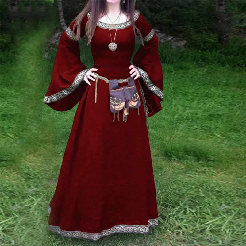 Women dress Renaissance Victorian Medieval Gothic Long Dresses For party Gowns Costumes Evening Dresses elegant dress O26#N (10)