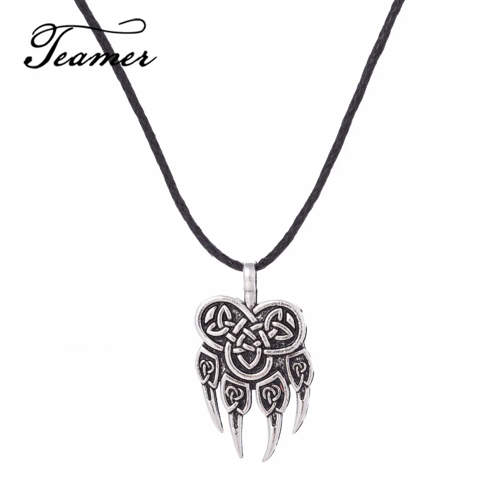 Teamer Viking славянское ожерелье с кулоном Veles символ бога Warding Veles Медвежонок лапа талисман амулет ювелирные изделия для мужчин/женщин