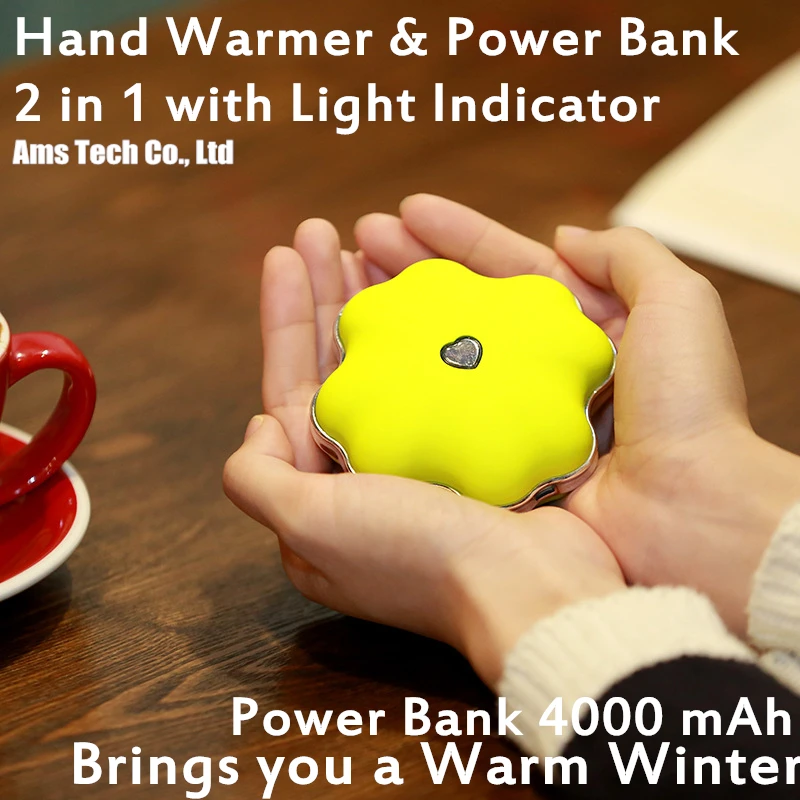 Hand Warmer Power Bank 2 In 1 4000mAh Multifunctional External Battery