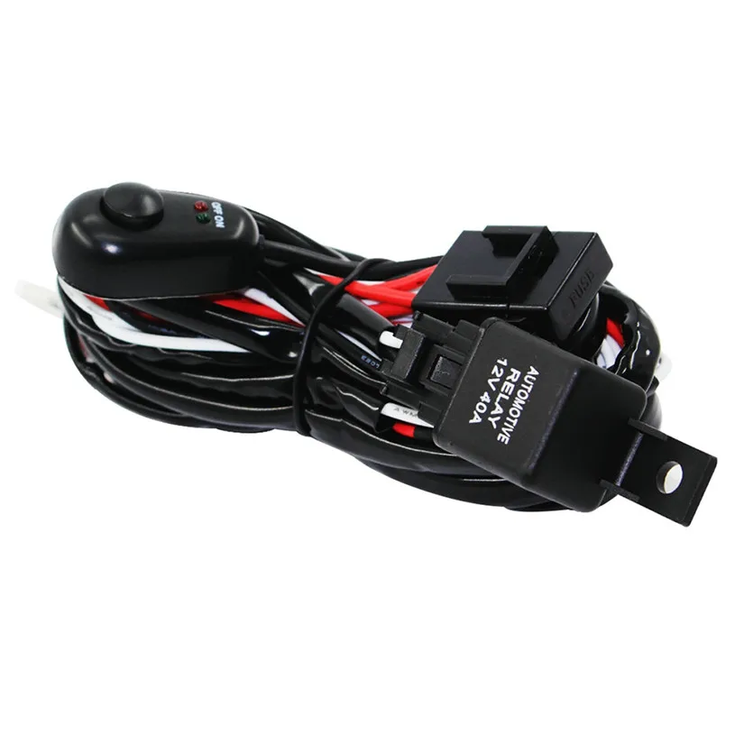 

CARPRIE LED Light Bar Wiring Harness Kit Heavy Duty 12V On-off Switch Power Relay Blade Fuse for Off Road LED Work Light Bar #D