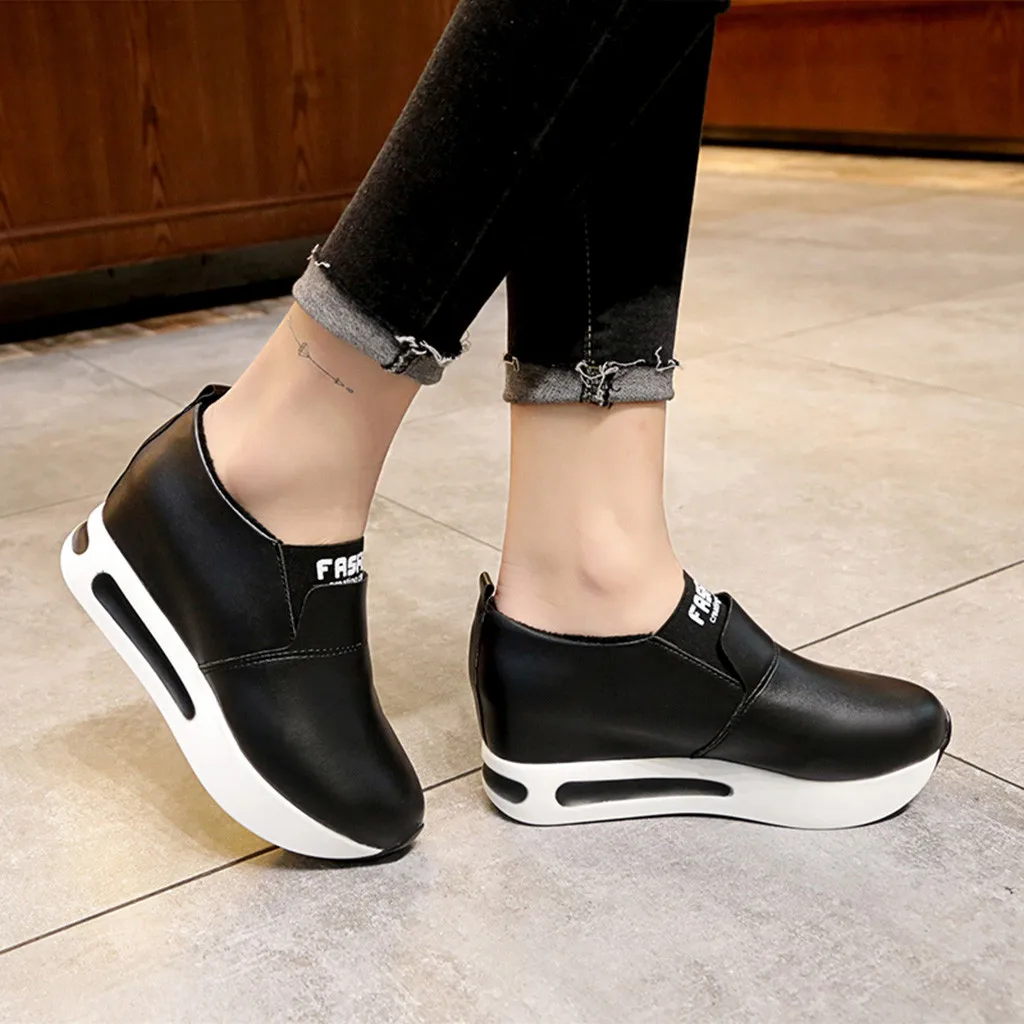 

Fashion height increase shoes sneakers for women Casual Slip-On Thick Platform Sport Shoes Sneakers Wedges Shoes #XTN