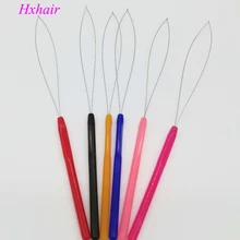 200 шт пластиковые ручки Threader/проволока из нержавеющей стали/тянущиеся микро кольца со звеньями/инструменты для наращивания волос