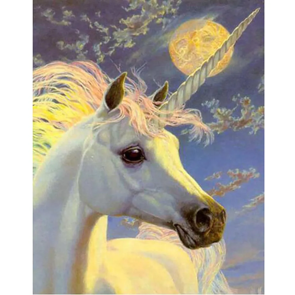 

5D DIY Embroidery Diamond Picture Home Decoration Unicorn Moon Painting Full Square Drill Cross Stitch Wall Art Handmade Gift