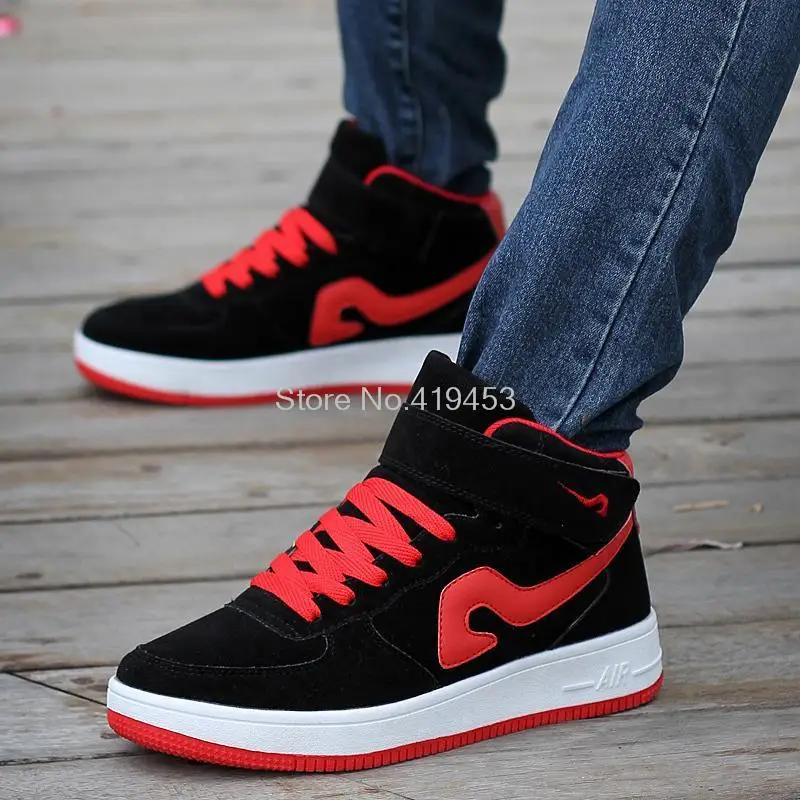 

Autumn and Winter Korean tide plus velvet sports shoes hard wearing slip skateboarding shoes breathable sneakers #B1538