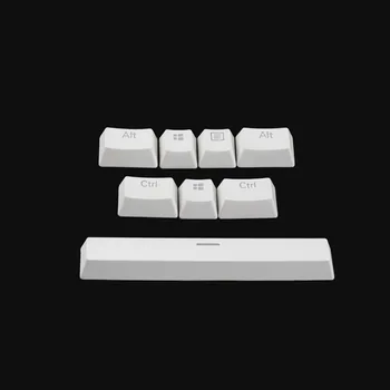 

YMDK PBT Black White 8 Key Douhle Shot Shine Through Keycap Bottom Row Special Keys For Corsair Logitech Razer Coolermaster