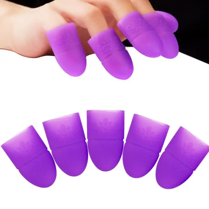 5 шт. для дизайна ногтей Замачивание от крышки зажим эластичные силиконовые наконечники УФ Гель-лак для удаления обертывания повторно