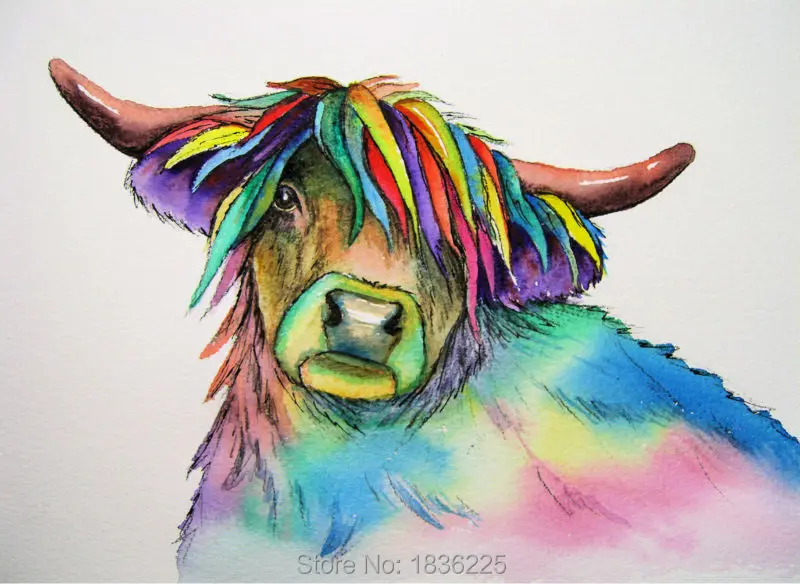 free shipping cute cartoon happy cow oil painting for kids canvas hand painted abstract animal home - Kids Paint Free free shipping cute cartoon happy cow oil painting for kids canvas hand painted abstract animal home - Kids Paint Free
