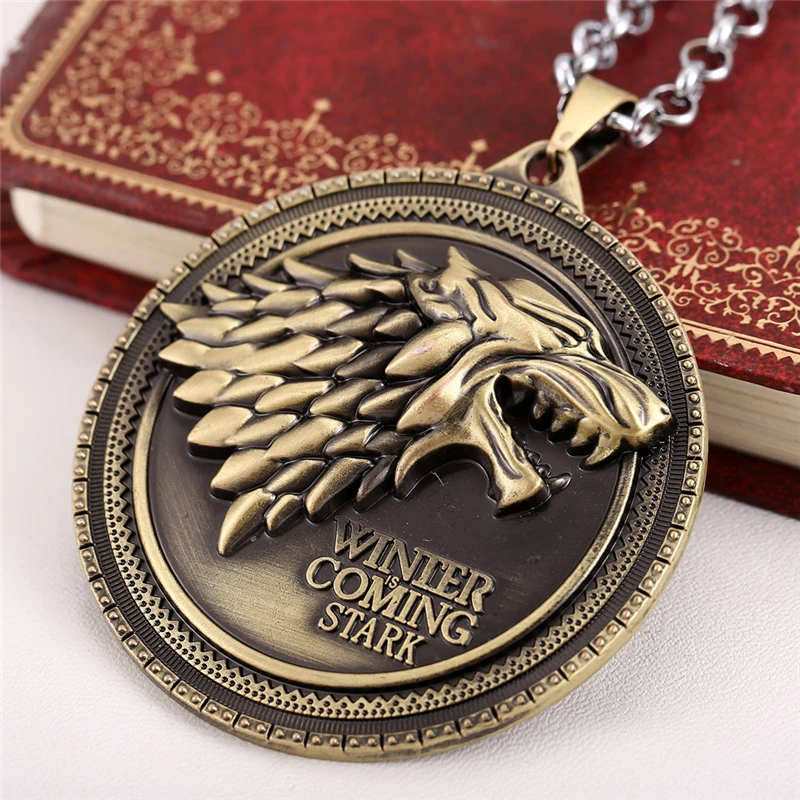 Игра престолов Viking House Stark of Winterfell винтажное волчье головное ожерелье Песнь Льда и