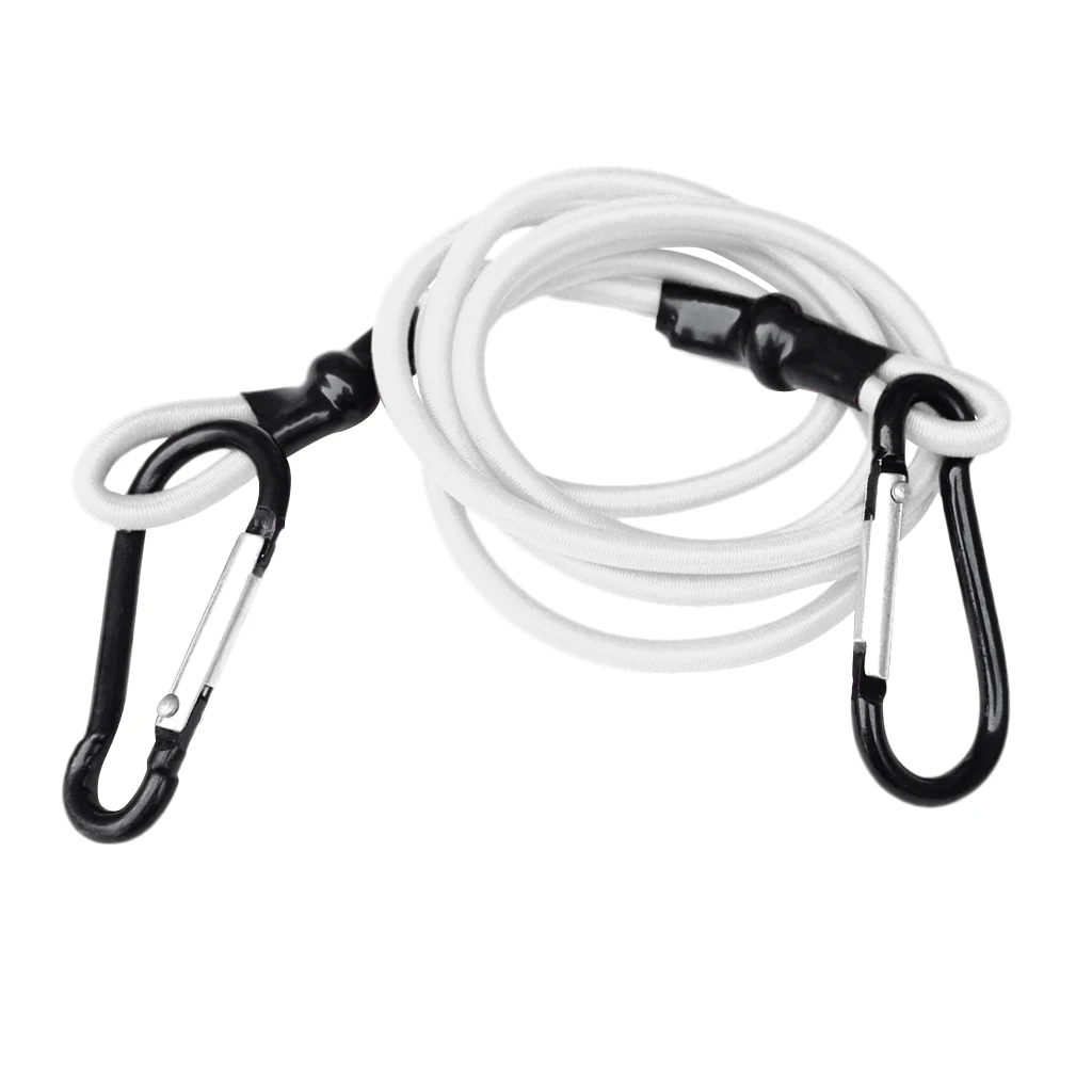 0.16 inch Elastic Kayak Canoe Tow Leash Tow Line Securing Lanyard with 2 Aluminum Carabiner Snap Hooks Kayak Tow Line