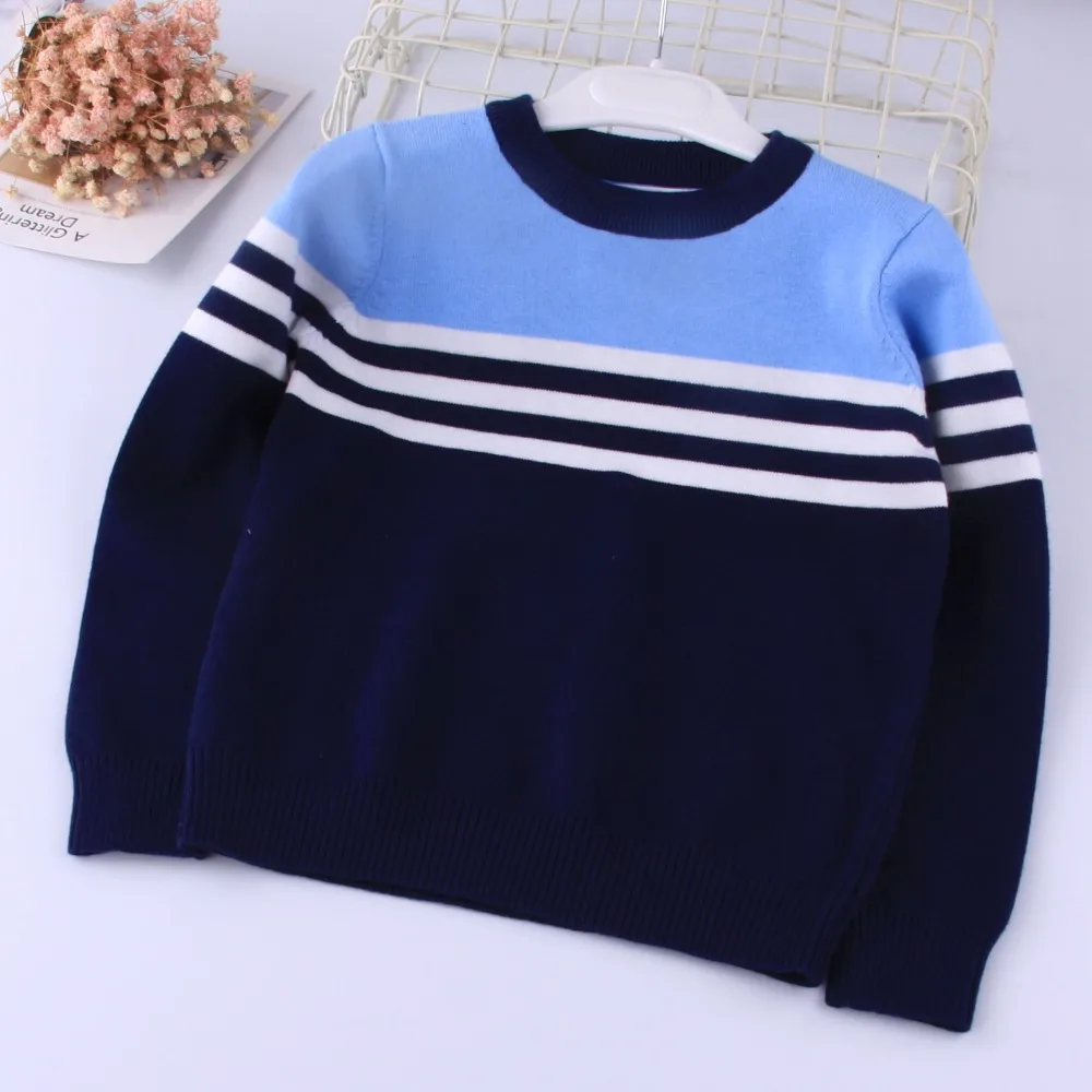 

YKS321228 Autunm Fashion Baby Boy Sweater Striped Toddler Boy Pullover Full Sleeve Boy Clothes Casual Kids Sweater Baby Clothing