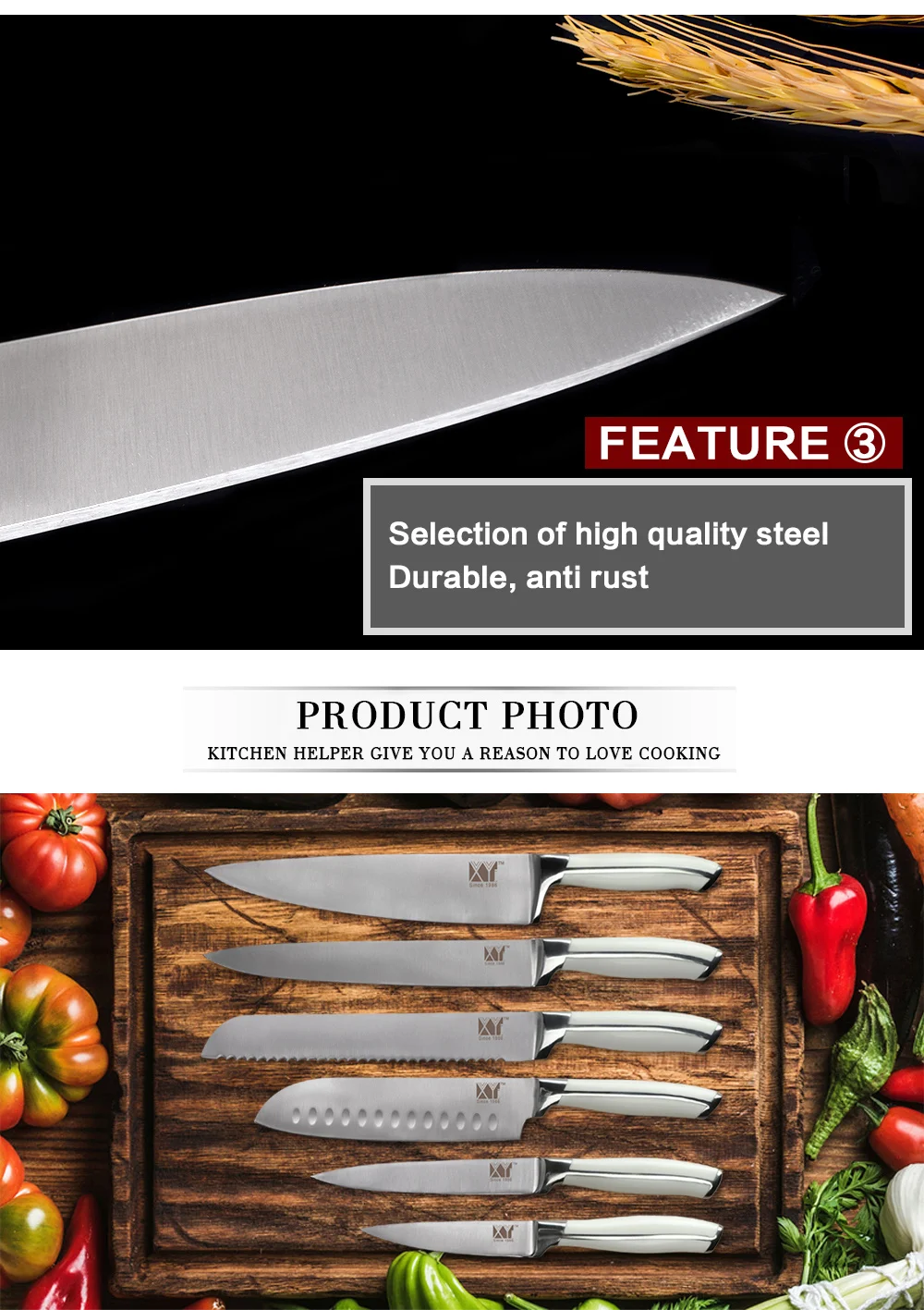 XYj кухонный нож из нержавеющей стали 3,5 5 7 8 дюймов 7cr17 лезвие из нержавеющей стали пластиковая ручка для мяса, рыбы, фруктов аксессуары для приготовления пищи