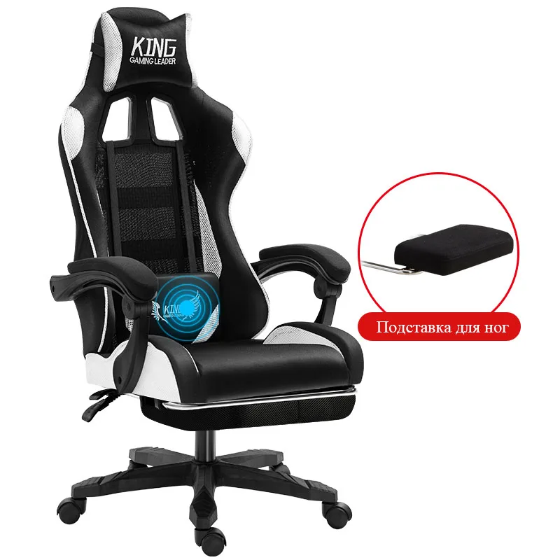 Профессиональный компьютерный стул Интернет-кафе спортивный гоночный стул WCG для игр игровая стул офисный стул - Color: Navy Blue