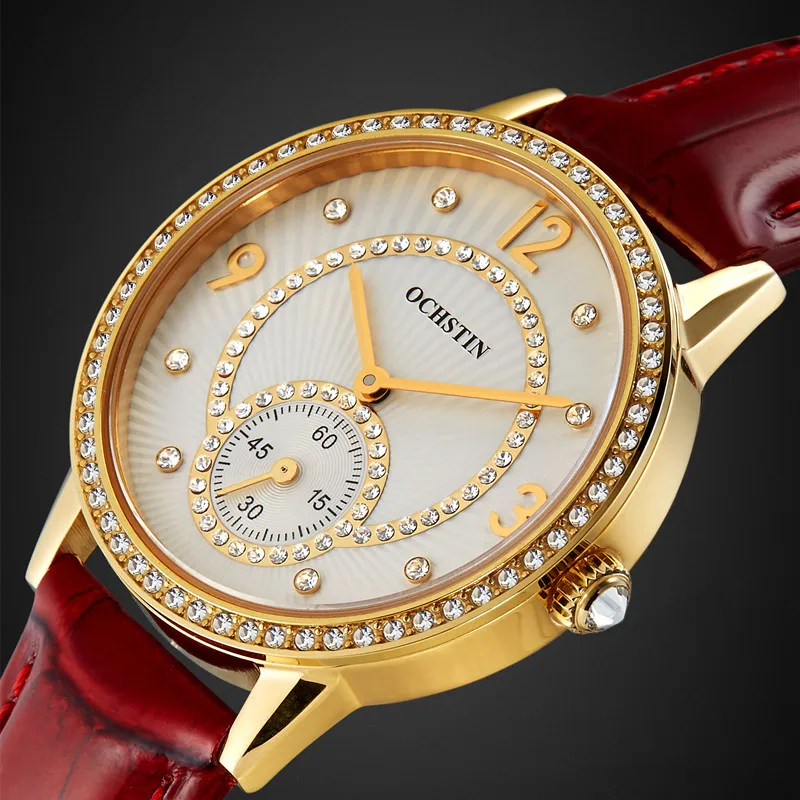 2016 Brand OCHSTIN Relogio Feminino Clock Female Genuine leather dress Watch Women Ladies Fashion Casual Quartz