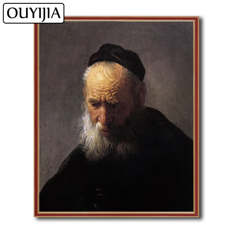 OUYIJIA Rembrandt характер старика портрет 5D маслом сделай сам алмазная живопись Вышивка