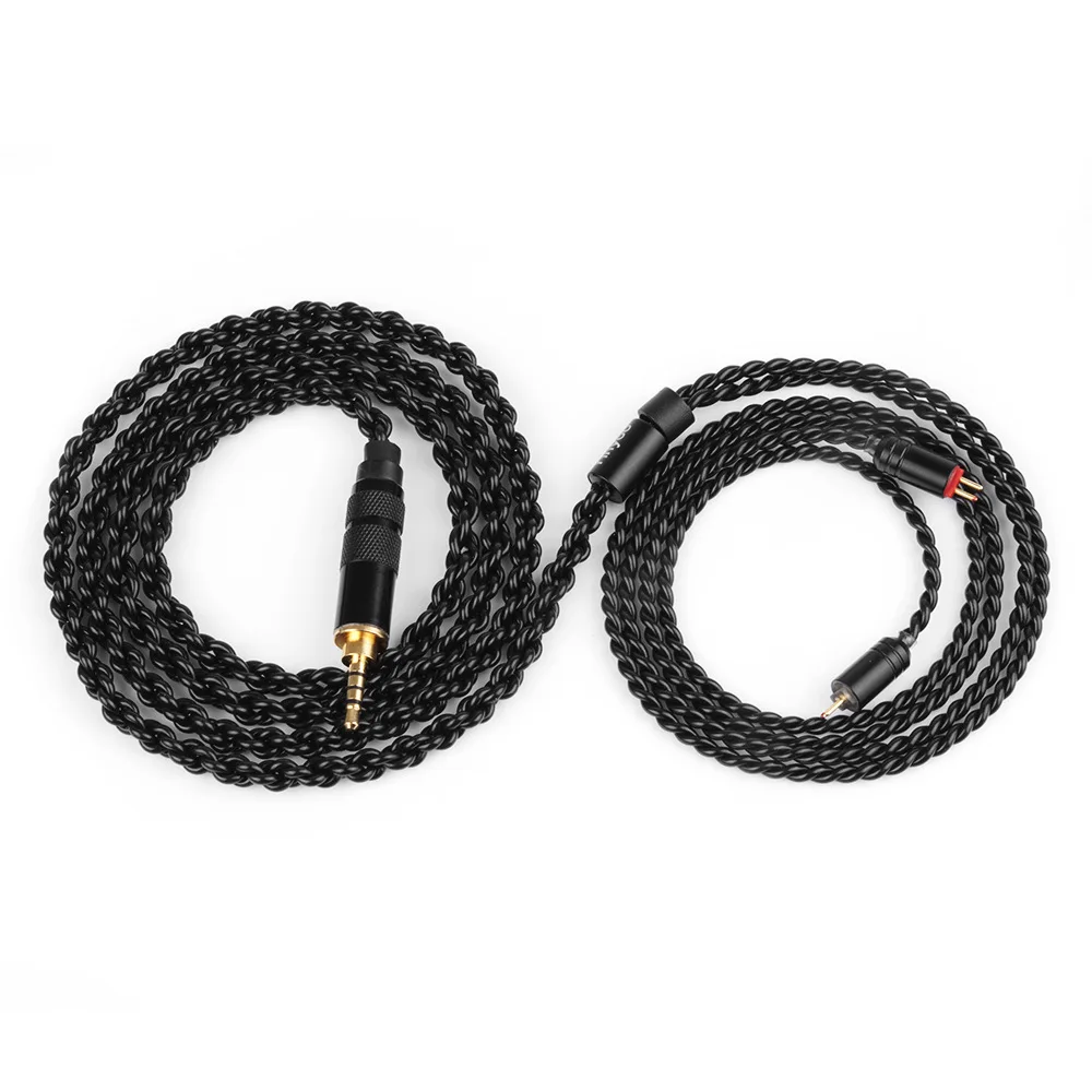 4 ядра 3 5 мм 2 MMCX кабель для Shure SE215 SE535 SE846 контактный ZS10 ZST ZAR ES4 ZS6 наушники с черным