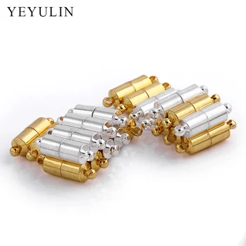 

20 Set Round Strong Magnetic Clasps For Bracelets Necklace Rhodium End Clasp Connectors for Making Leather Bracelet Jewelry