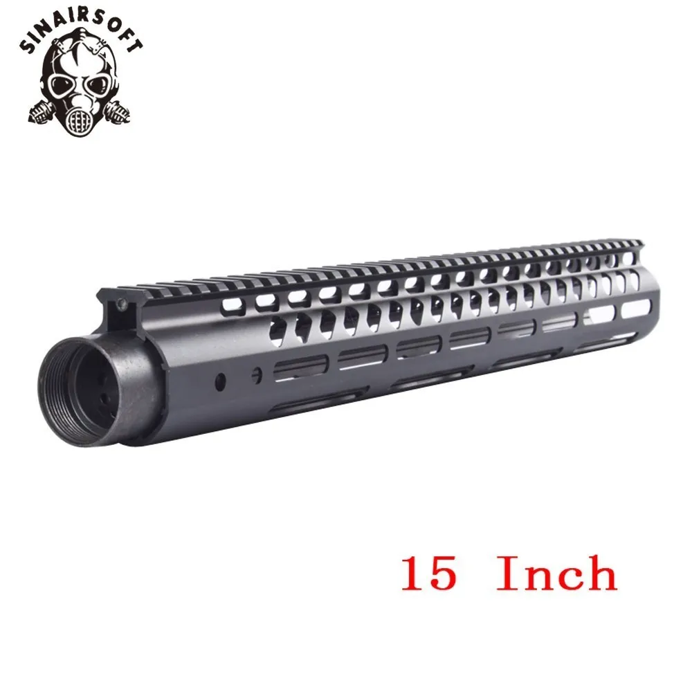 Поплавок ультра тонкий рельс системы Handguard монолитный легкий с бочкой гайка для страйкбола AEG GBB AR15 - Цвет: 15 Inch