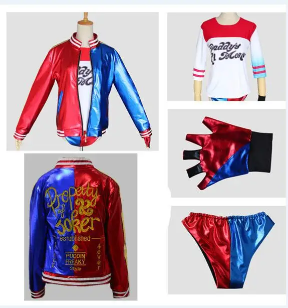 Adult Costume style1 Новинка, костюмы для косплея Харли Квинн, для взрослых, женщин, мужчин, Пурим, пальто, Femme, куртка, Chamarras De Batman Para Mujer, костюм с париком, перчатки - Цвет: Adult Costume style1