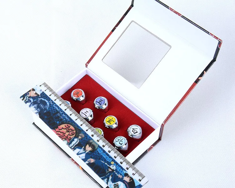 10 pcs Naruto Rings Cosplay NARUTO Akatsuki Member/'s Ring Pendant Set New NO box
