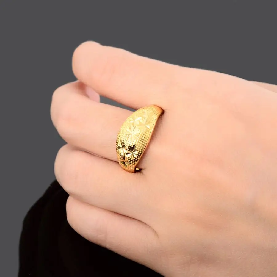 KITEAL 24k цвет золотистый; Размеры 6, 7, 8, 9, женские обручальные кольца в простом стиле цвет чистого золота ANEL de Ouro ювелирные изделия