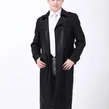 Горячая распродажа новые мужские осенние и зимние бизнес и досуг длинное пальто мода размера плюс мужские кожаные куртки M-4XL